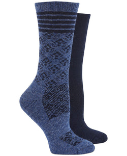 Hue Wo 2-pk. Boot Socks Denim Combo W/navy Solid thumbnail 1