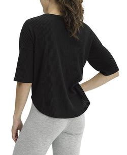 Hue Wo 3/4 Sleeve Pajama Shirt Black thumbnail 2