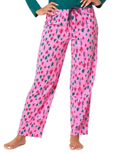 Hue holiday Classic Pajama Pants Shocking Pink thumbnail 1