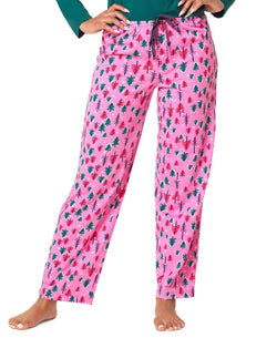 Hue holiday Classic Pajama Pants Shocking Pink thumbnail 1