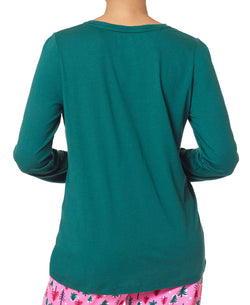 Hue solid Long-sleeve Pajama T-shirt Rain Forest thumbnail 2