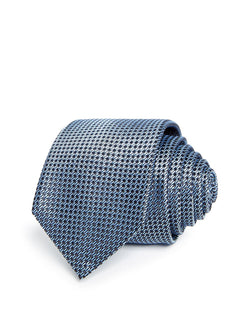 Hugo Textured Diagonal Dash Silk Skinny Tie Light Blue thumbnail 1