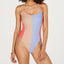 Hula Honey Juniors' Colorblocked High-leg Strappy Back One-piece Swimsuit Bright Pink ColorBlock