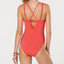 Hula Honey Juniors' Shimmer Rib Lace-up One-piece Swimsuit Coral Shimmer