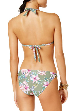 Hula Honey Tropic Romance PushUp Halter Bikini Top in Olive thumbnail 4
