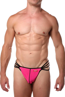 Hunk² Hot Pink Sheer Mesh Chaos Aurore² Thong thumbnail 1