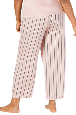 INC International Concepts PLUS Printed Pajama Pant in Blushing Stripe thumbnail 2