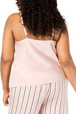 INC International Concepts PLUS Scalloped Neck Camisole PJ Top in Sandy Blush thumbnail 2