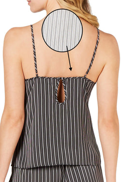 INC International Concepts Striped Satin Lounge Tank in White thumbnail 2