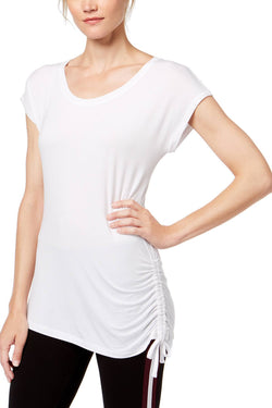 Ideology Bright-White Side-Tie Modal T-Shirt thumbnail 1
