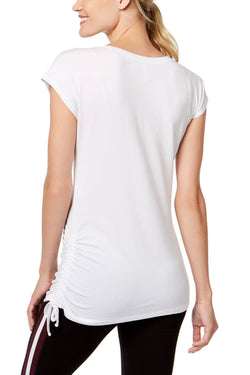 Ideology Bright-White Side-Tie Modal T-Shirt thumbnail 3