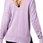 Ideology Lavender Bloom Graphic Strappy Back Long Sleeve Top