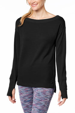 Ideology Noir Boat-Neck Long-Sleeve T-Shirt thumbnail 1