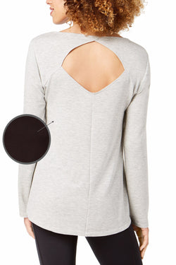 Ideology Noir Cutout-Back Long-Sleeve T-Shirt thumbnail 2