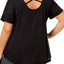 Ideology PLUS Black Noir Crisscross Back Tee