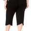 Ideology PLUS Black Noir Space Dye Flattering Cropped Athletic Pant
