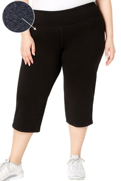 Ideology PLUS Black Noir Space Dye Flattering Cropped Athletic Pant thumbnail 2