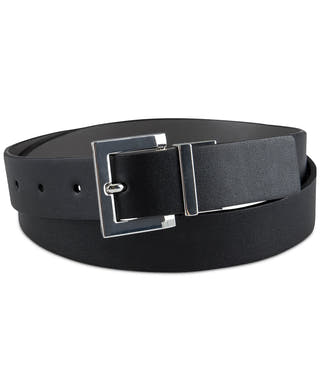 Inc International Concepts Faux-leather Reversible Crocodile Embossed Belt Black/Grey