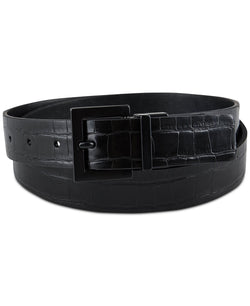 Inc International Concepts Faux-leather Reversible Crocodile Embossed Belt Black thumbnail 1