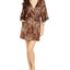 Inc International Concepts I.n.c. Short Lace-trim Wrap Robe Small Leopard