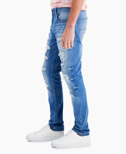 Inc International Concepts James Ripped Skinny Jeans Light Wash thumbnail 3