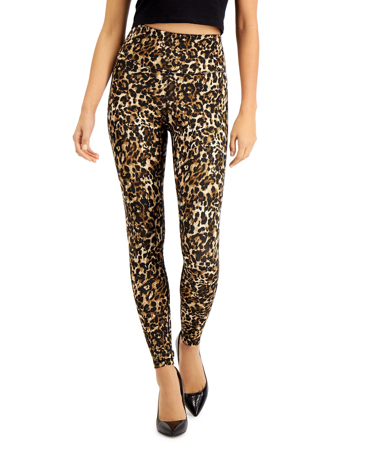 Inc International Concepts Leopard-print Compression Leggings Nude