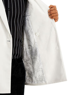 Inc International Concepts Rick Double Breasted Velvet Blazer Off White thumbnail 4