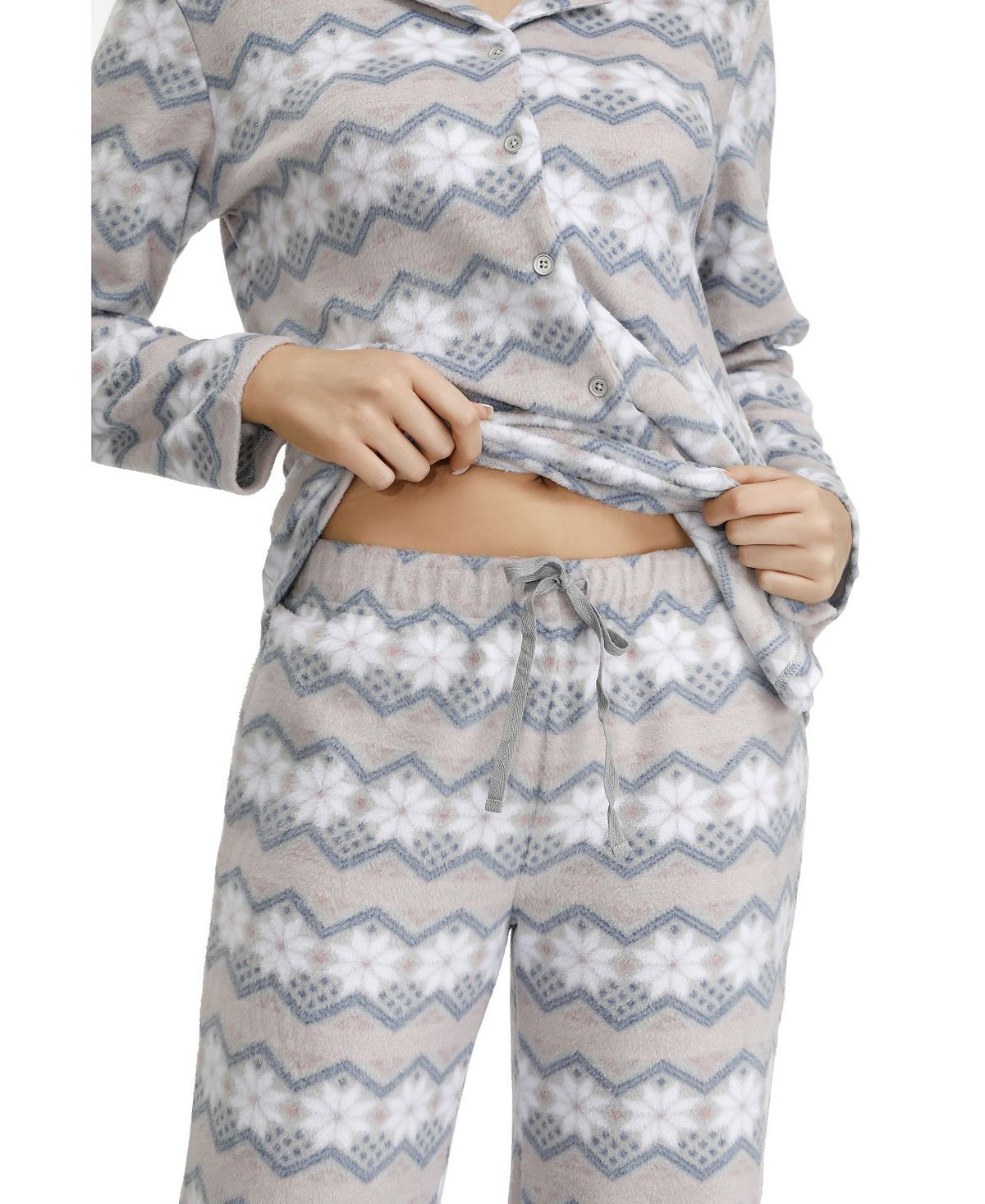 Ink+ivy Ink+ivy Wo Notch Pajama Top With The Lounge Pant Set Multi 1