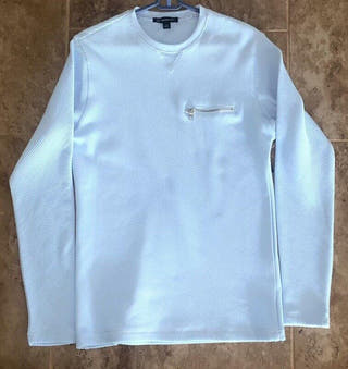 International Concepts Mens Ottoman Ribbed T-Shirt Cool Blue