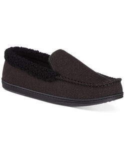Isotoner Brushed Knit or Plaid Lewis Moccasin Slipper with Fleece Lining and Memory Foam thumbnail 1