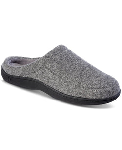 Isotoner Heathered Cord Knit Jermaine Clog Slipper with Micro Terry Lining - Ash thumbnail 1