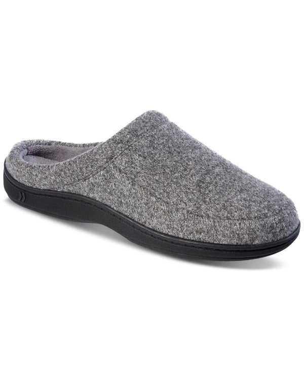 Isotoner Heathered Cord Knit Jermaine Clog Slipper with Micro Terry Lining - Ash