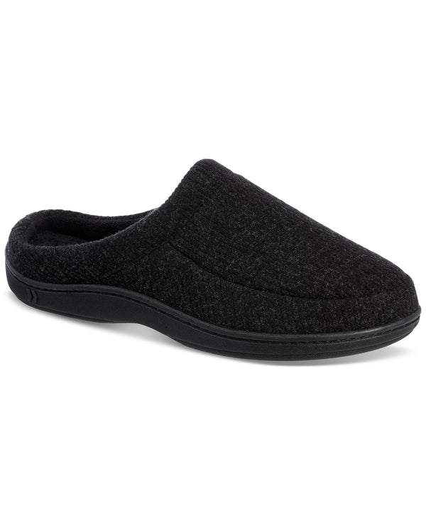 Isotoner Heathered Cord Knit Jermaine Clog Slipper with Micro Terry Lining