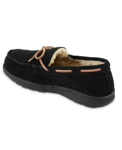 Isotoner Signature Genuine Suede Moccasin Comfort Slipper with Berber lining thumbnail 3