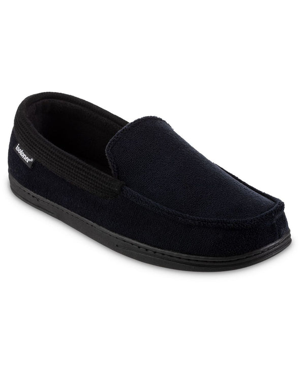 Isotoner Signature Microterry and Waffle Travis Moccasin Slippers