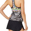 JAG Tropical Palm Racerback Tankini Top in Black