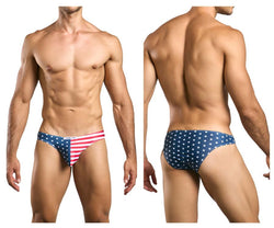JUSTIN+SIMON Men's Underwear XSJ01 Classic Bikini Color USA Flag thumbnail 1