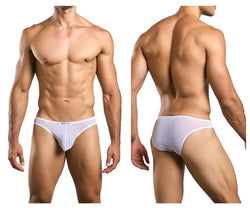 JUSTIN+SIMON Men's Underwear XSJ01 Classic Bikini Color White Mesh thumbnail 1