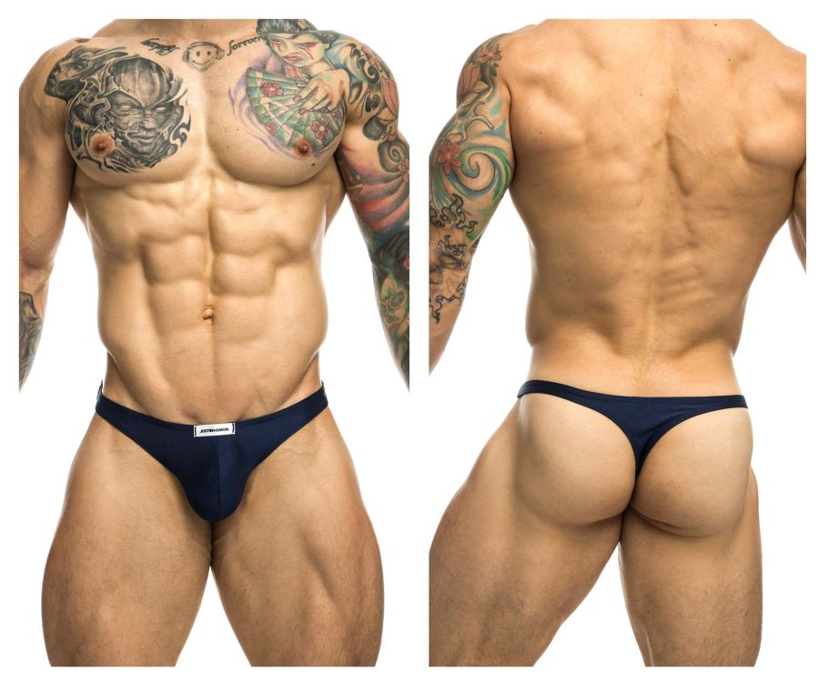 JUSTIN+SIMON Men's Underwear XSJ03 Classic Thongs Color Navy