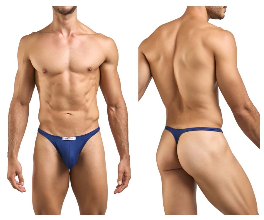 JUSTIN+SIMON Men's Underwear XSJ03 Classic Thongs Color Peach Navy