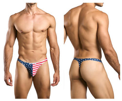JUSTIN+SIMON Men's Underwear XSJ03 Classic Thongs Color USA Flag thumbnail 1