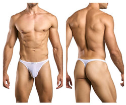 JUSTIN+SIMON Men's Underwear XSJ03 Classic Thongs Color White Mesh thumbnail 1