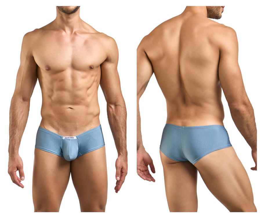 JUSTIN+SIMON Men's Underwear XSJ13 Cheeky Bulge Boxer Color Metal Green