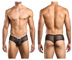 JUSTIN+SIMON Men's Underwear XSJ22 Cheek Briefs Color Black Mesh thumbnail 1
