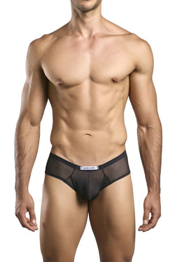 JUSTIN+SIMON Men's Underwear XSJ22 Cheek Briefs Color Black Mesh thumbnail 2