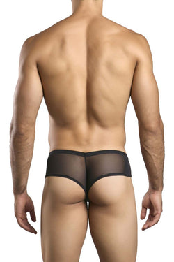 JUSTIN+SIMON Men's Underwear XSJ22 Cheek Briefs Color Black Mesh thumbnail 3