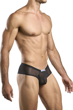 JUSTIN+SIMON Men's Underwear XSJ22 Cheek Briefs Color Black Mesh thumbnail 4