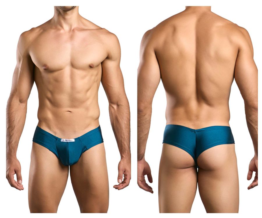 JUSTIN+SIMON Men's Underwear XSJ22 Cheek Briefs Color Opal Green