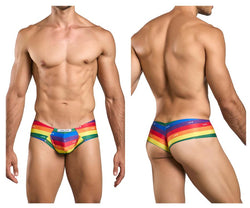 JUSTIN+SIMON Men's Underwear XSJ22 Cheek Briefs Color Pride Flag thumbnail 1
