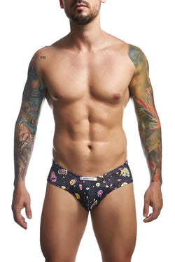 JUSTIN+SIMON Men's Underwear XSJ22 Cheek Briefs Color Psycodelic thumbnail 2